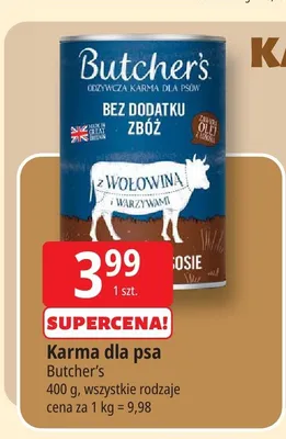 Karma dla psa Butcher's z wołowiną i warzywami promocja w Leclerc