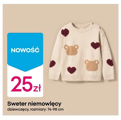 Sweter niemowlęcy dziewczęcy promocja w Pepco
