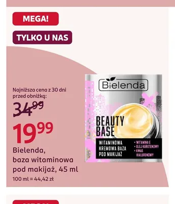 Baza witaminowa pod makijaż Bielenda promocja w Rossmann