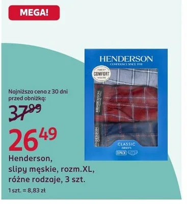 Slipy męskie Henderson 3-pak promocja w Rossmann