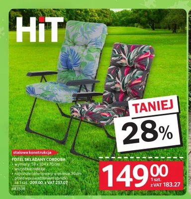 Fotel składany Cordoba promocja w Selgros