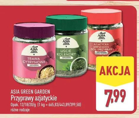 Przyprawy azjatyckie ASIA GREEN GARDEN trawa cytrynowa promocja w Aldi