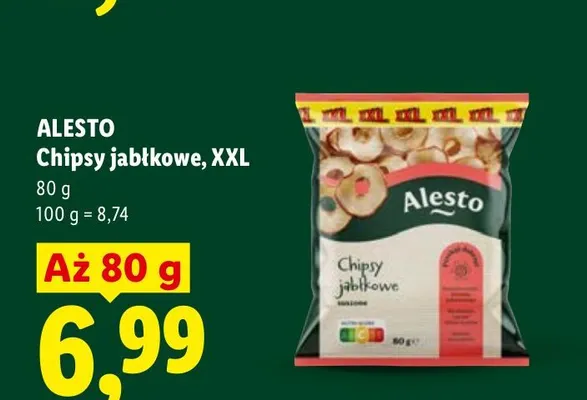 Chipsy jabłkowe Alesto XXL promocja w Lidl