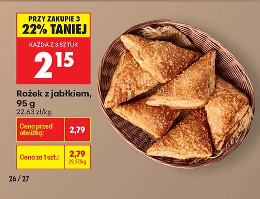 Rożek z jabłkiem 95 g promocja w Biedronka