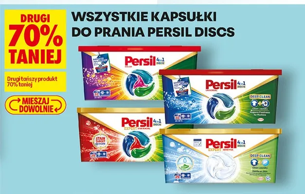 Wszystkie kapsułki do prania Persil Discs DRUGIE -70% promocja w Biedronka