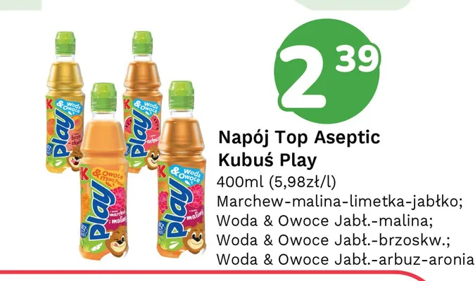 Napój Kubuś Play Marchew-malina-limetka-jabłko promocja w Limonka