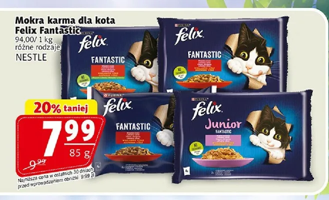 Mokra karma dla kota Felix Junior Fantastic promocja w Prim Market