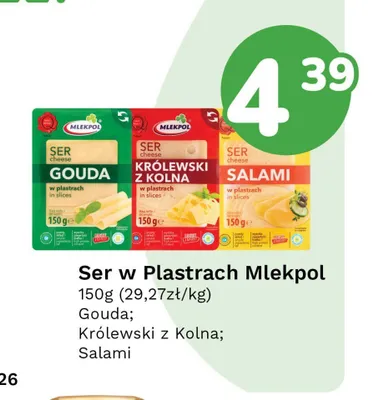 Ser w plastrach Mlekpol Gouda promocja w Limonka