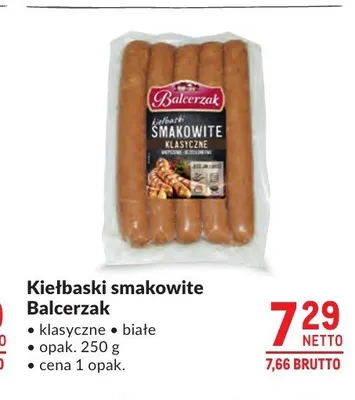 Kiełbaski smakowite Balcerzak promocja w Makro