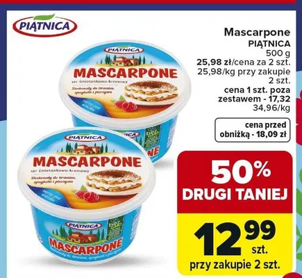 Mascarpone Piątnica promocja w Carrefour