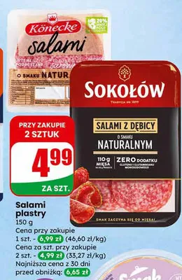 Salami plastry promocja w Dino
