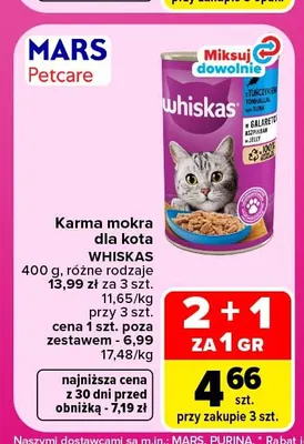 Karma mokra dla kota Whiskas promocja w Carrefour