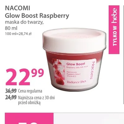 Glow Boost Raspberry maska do twarzy Nacomi promocja w Hebe