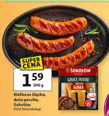 Kiełbasa śląska, duża paczka, Sokołów promocja w Auchan