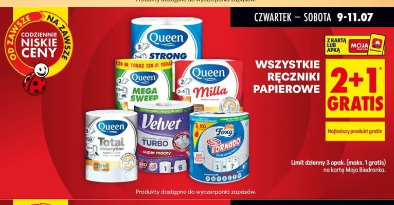 Ręcznik papierowy Queen Mega Sweep promocja w Biedronka