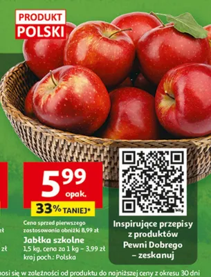 Jabłka szkolne promocja w Auchan