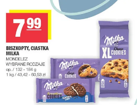 Biszkopty, ciastka Milka promocja w SPAR