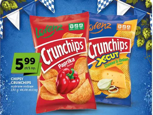 Chipsy Crunchips X-Cut Cheese & Onion Lorenz promocja w ABC