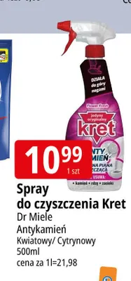 Spray do czyszczenia Kret Antykamień promocja w Leclerc