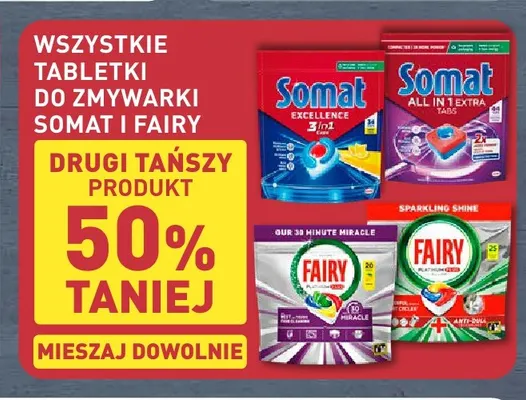 Tabletki do zmywarki Somat i Fairy promocja w Aldi