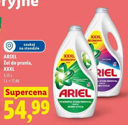 Żel do prania ARIEL XXXL promocja w Lidl