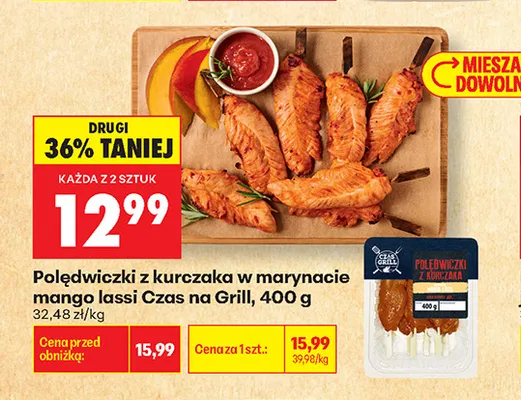 Polędwiczki z kurczaka w marynacie mango lassi Czas na Grill promocja w Biedronka
