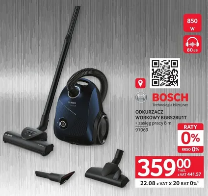 Odkurzacz workowy BGBS2BU1T promocja w Selgros