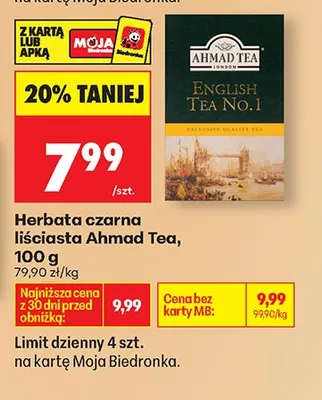 Herbata czarna liściasta English Tea No.1 promocja w Biedronka