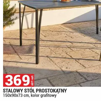 Stalowy stół prostokątny 150x90x73cm kolor grafitowy promocja w Merkury Market