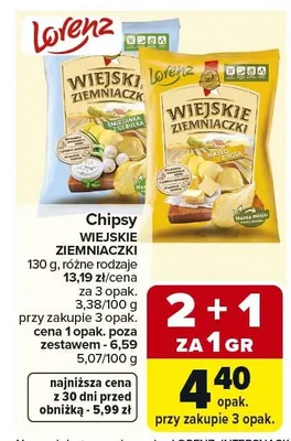 Chipsy wiejskie ziemniaczki promocja w Carrefour Market