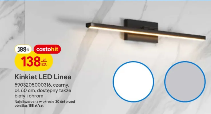 Kinkiet LED Linea  promocja w Castorama