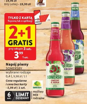 Napój piwny Somersby promocja w Intermarche