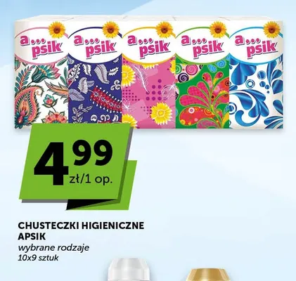 Chusteczki higieniczne Apsik 10-pak promocja w Euro Sklep