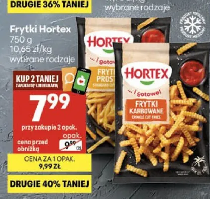 Frytki karbowane Hortex promocja w Delikatesy Centrum