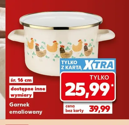Garnek emaliowany 16 cm promocja w Kaufland