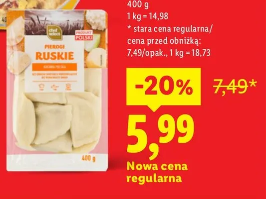 Pierogi z serem Chef Select promocja w Lidl