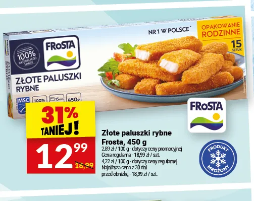 Złote paluszki rybne Frosta promocja w Twój Market