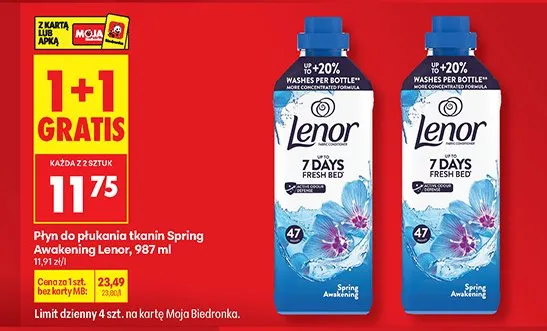 Płyn do płukania tkanin Spring Garden Lenor, 987 ml promocja w Biedronka