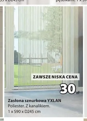Zasłona sznurkowa Yxlan promocja w Jysk