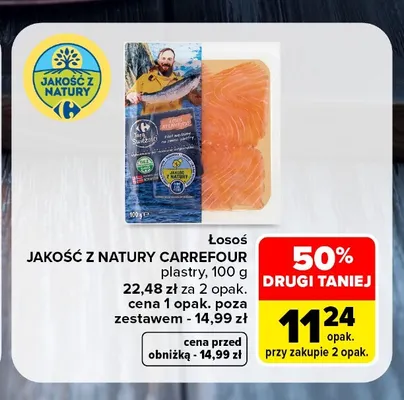 Łosoś plastry Jakość z Natury Carrefour promocja w Carrefour
