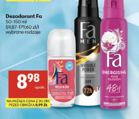 Dezodorant Fa Energising Pink Passion promocja w Delikatesy Centrum