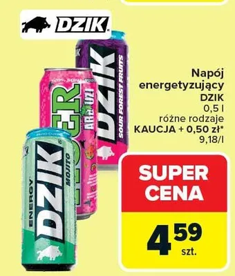 Napój energetyzujący różne rodzaje promocja w Carrefour