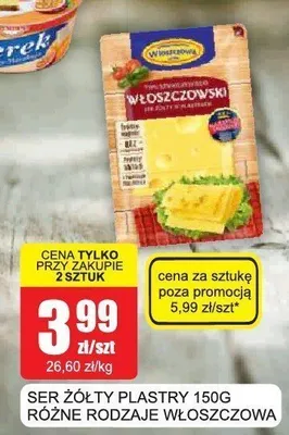 Ser żółty plastry Włoszczowa promocja w Bingo