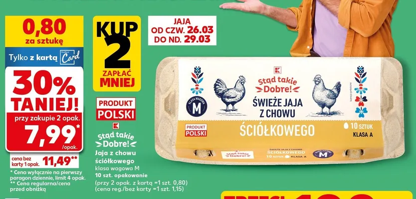 Jaja świeże z chowu ściółkowego promocja w Kaufland