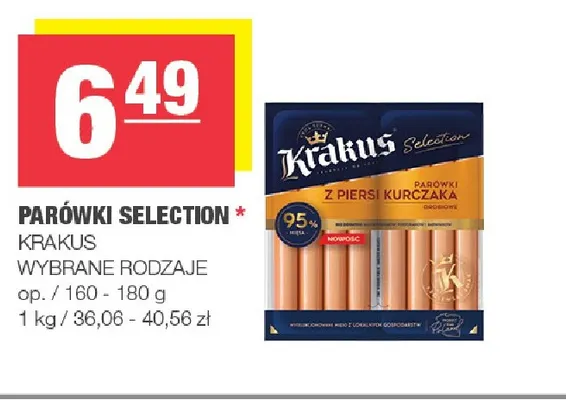 Parówki Selection Krakus promocja w SPAR