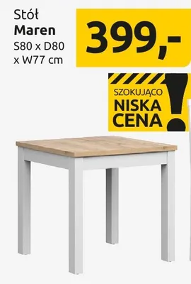 Stół Maren S80xD80xW77cm promocja w Black Red White