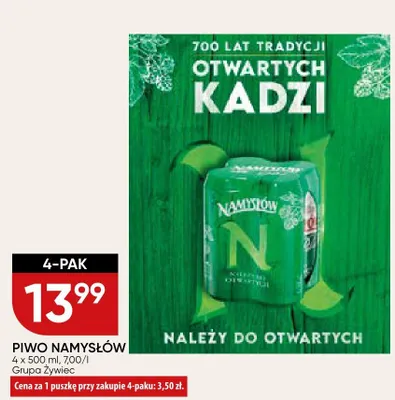 Piwo Namysłów Grupa Żywiec promocja w Chata Polska