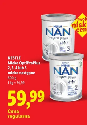 Mleko następne Nestlé NAN OptiPro Plus 2 promocja w Lidl