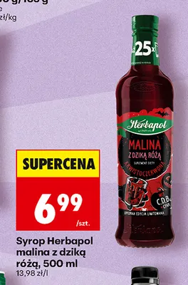 Syrop Herbapol malina z dziką różą promocja w Biedronka