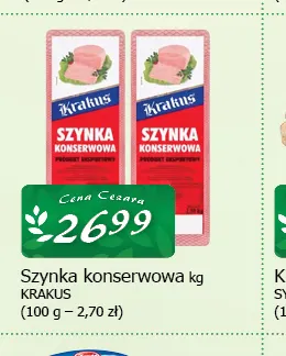 Szynka konserwowa Krakus promocja w CEZAR Delikatesy